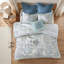 Ensemble d'édredon réversible en coton Blue Cal King, literie 8 pièces Shabby Chic