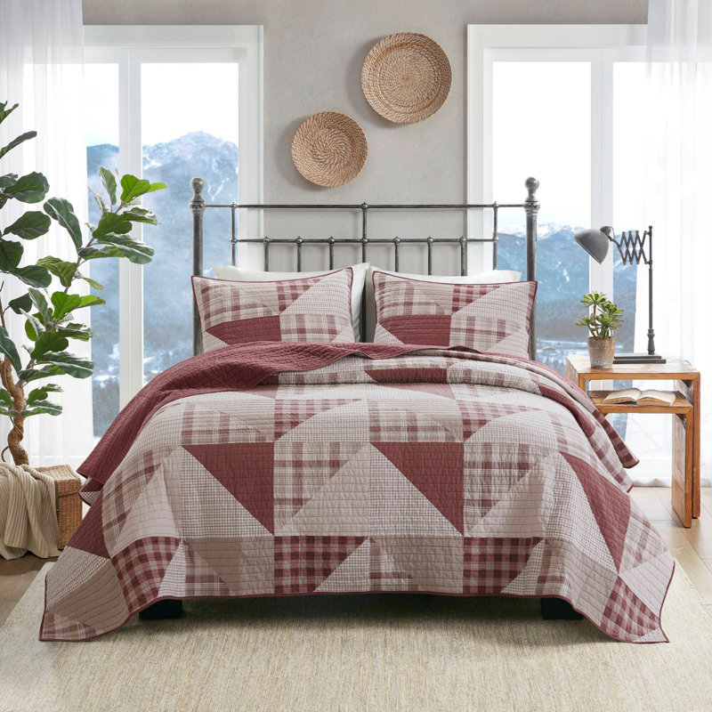 Ensemble de couvre-lit en coton de qualité supérieure avec motif réversible et coquille respirante