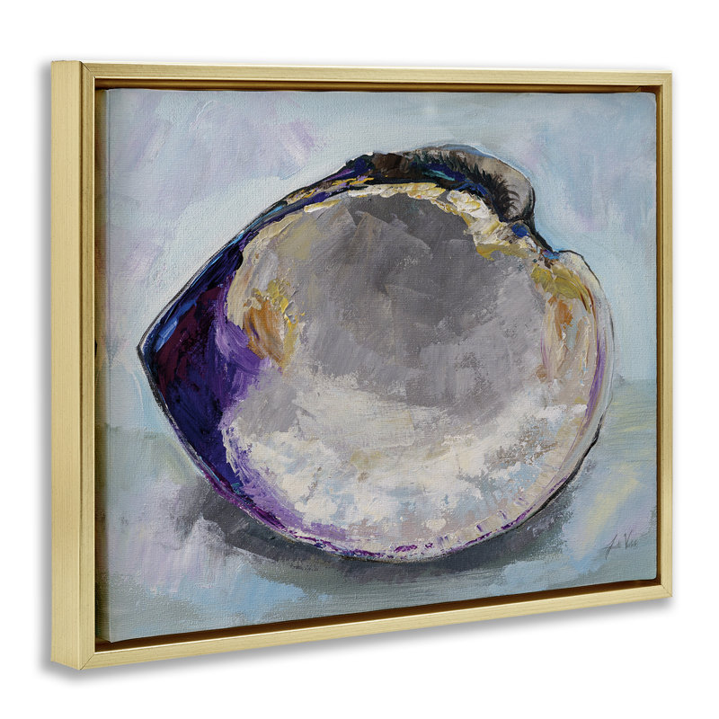 «Baby Clam Shell» par Jeanette Vertentes, Cadre flottant métallique doré, H 16 po x l 20 po