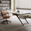 Bureau blanc rectangulaire en bois massif avec 4 tiroirs, bureau