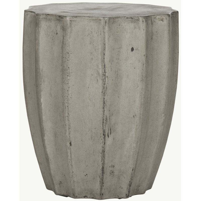 Outdoor Spiro Stone Side Table, Dark Grey