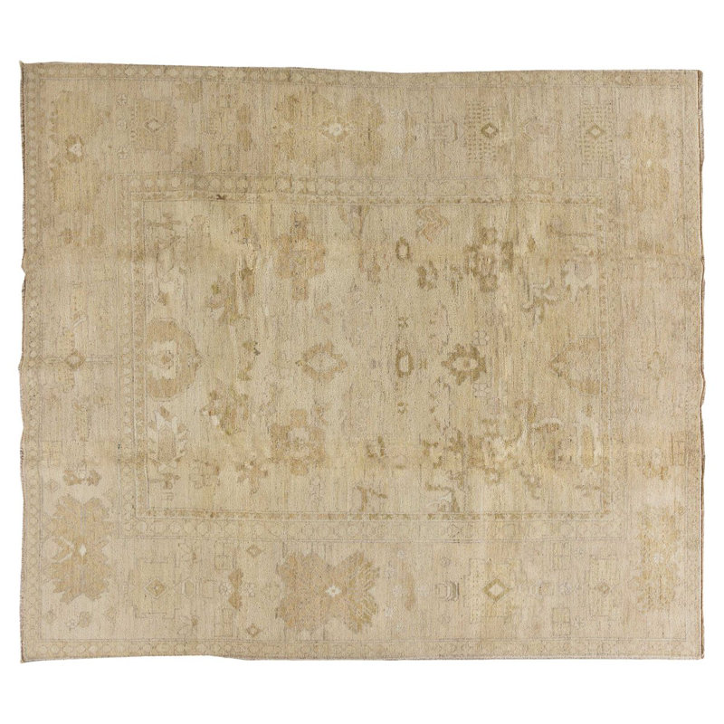 Gharni Wool Oriental Area Rug in Beige/Neutral/Taupe