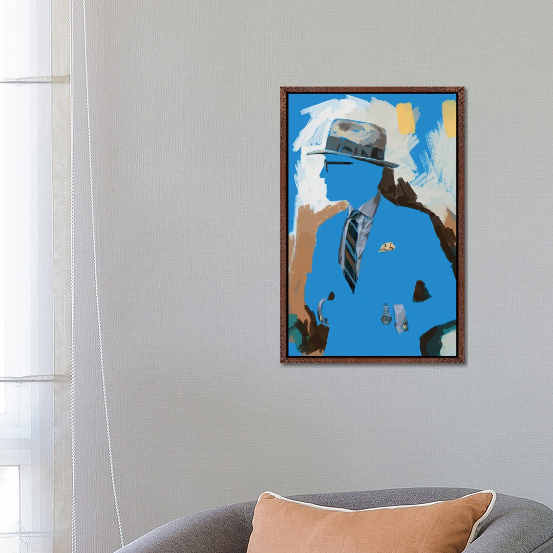 Vintage Menswear In Blue von Sunflowerman - Gallery-Wrapped Canvas Giclée on Canvas