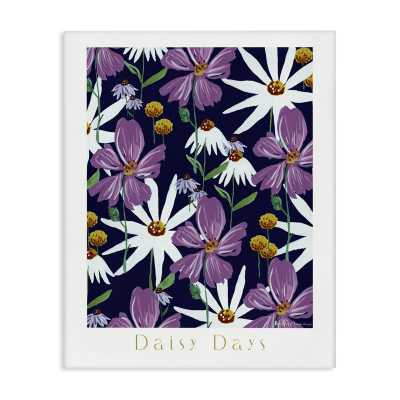 «Purple Daisy Days», art mural par Heather Desormeaux, H 20 po x l 16 po