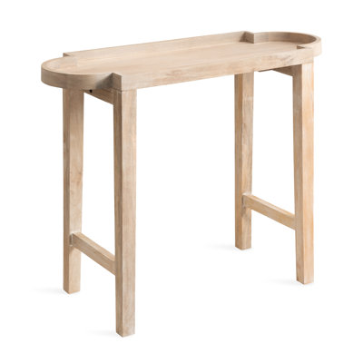 Jovie Scalloped Mango Wood Entryway Console Table