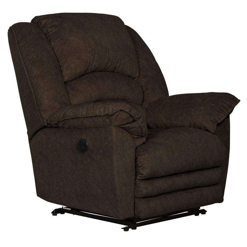Fauteuil inclinable avec repose-pieds Rialto, Polyester brun, Électrique, Extension complète