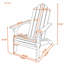 Chaise Adirondack pliable en bois d'acacia avec siège à lattes, accoudoirs droits et dossier incliné pour terrasse-2002453236