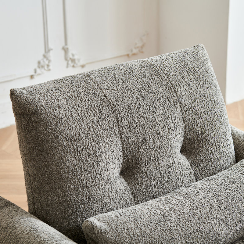 Fauteuil d'appoint moderne capitonné, Gris