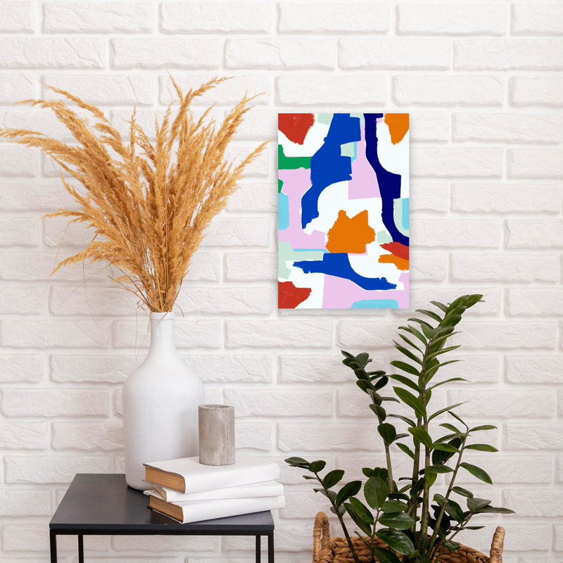 Art contemporain abstrait coloré et audacieux, H 18 po x l 12 po