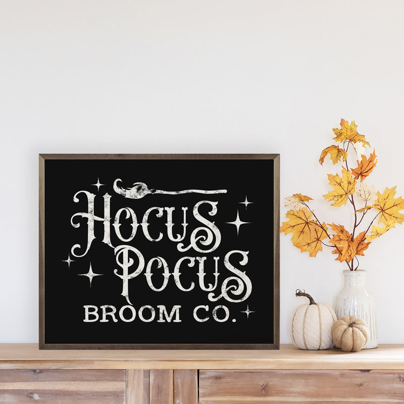 Étoile noire Hocus Pocus Broom Co, L 10 po x H 8 po, Noir / blanc