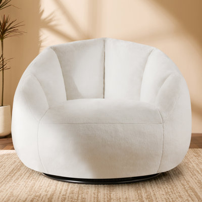 Plush Giant Swivel Bean Bag Chair Shell Bean Bag Sofa Soft Accent Chair by Trule