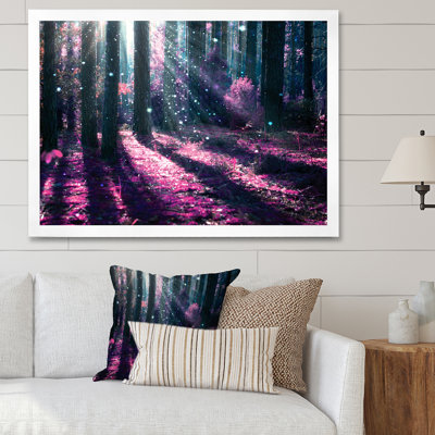 Mystic Purple Forest Sunrise - Art mural sur toile traditionnel