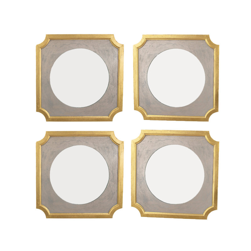 Zeke Square Wall Mirror, Champagne/Gold Leaf