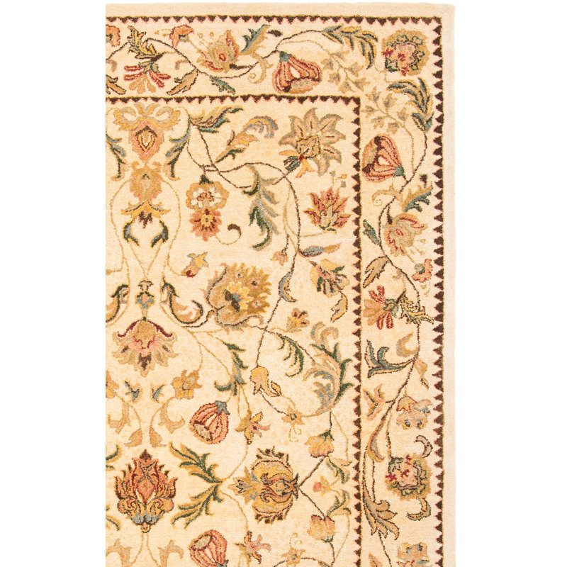 Molter Bergama Hand Tufted Wool Floral Rug, Rectangle 9'6" x 13'6"