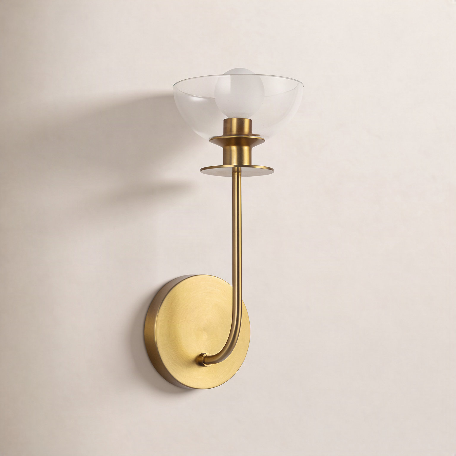 Blakehurst Single Transparent Bath Sconce, Brushed Gold