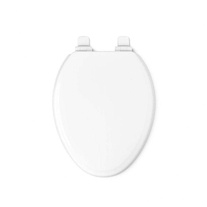 Ridgewood Quiet-Close Compression-Molded Wood Toilet Seat, White, Elongated