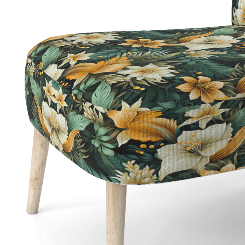Chaise d'appoint rembourrée Tropical Greens