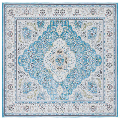 Tapis oriental turquoise / beige