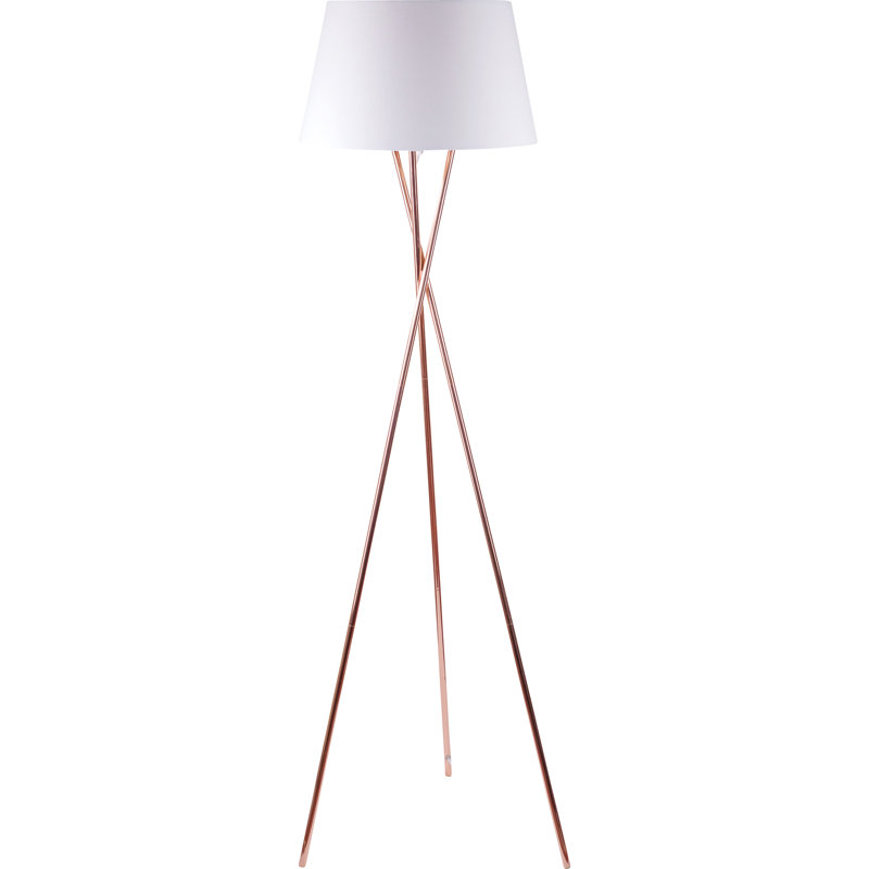 Dumas 154cm Tripod Floor Lamp, Copper, White