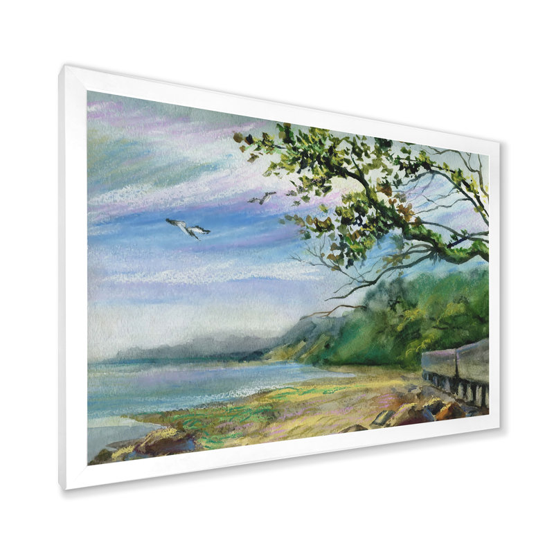 Watercolor, 16" H x 32" W x 1" D, White Framed Canvas