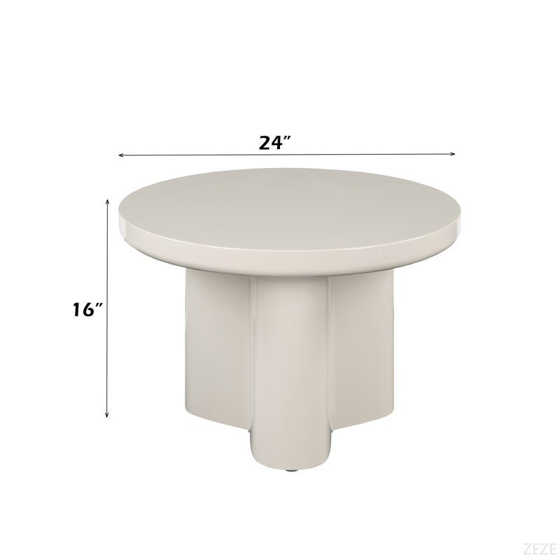 Light Gray High Gloss End Table