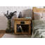 Railway 50cm W Solid Wood Bedside Table-106669842