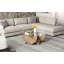 Table basse 35,4 "ronde en verre avec base de rangement géométrique Art Déco-855847331
