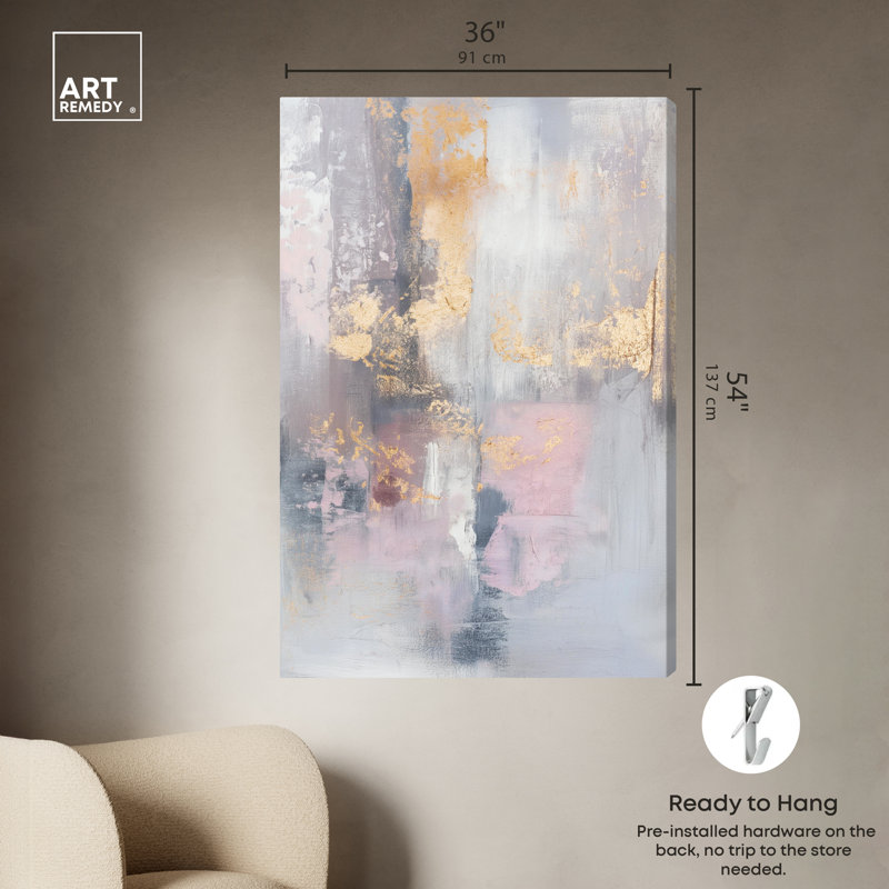 «Refreshing Boho Elegant Abstract Wall Art» par Art Remedy, H 54 po x l 36 po, Toile tendue