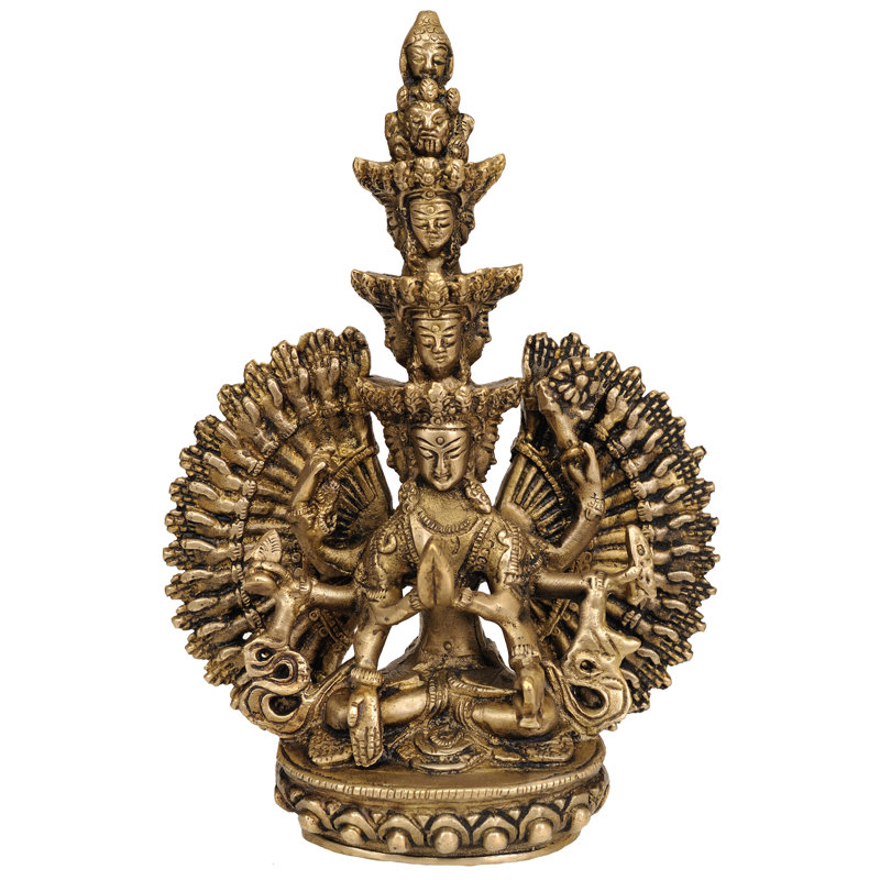 (Divinité bouddhiste tibétaine) Avalokiteshvara à mille bras en laiton