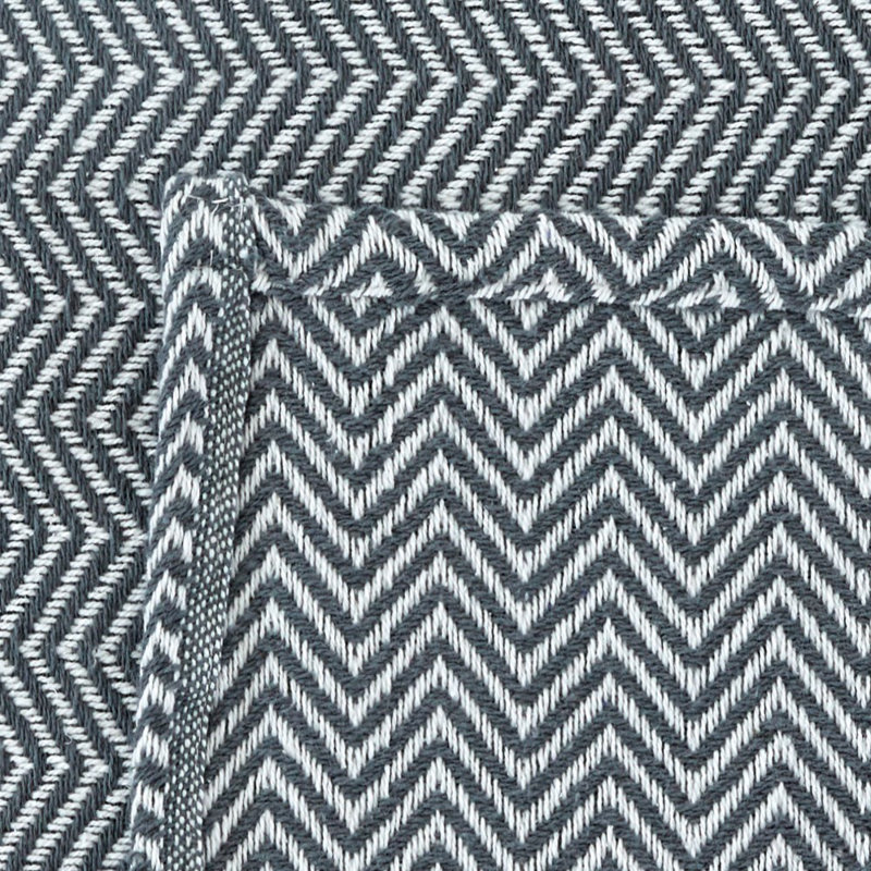 Couverture 100% coton à chevrons teints, Double / Grand, Gris