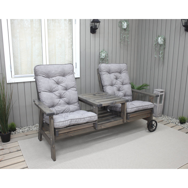 Sevyn Solid Wood Pine Outdoor Bench, Ash Grey
