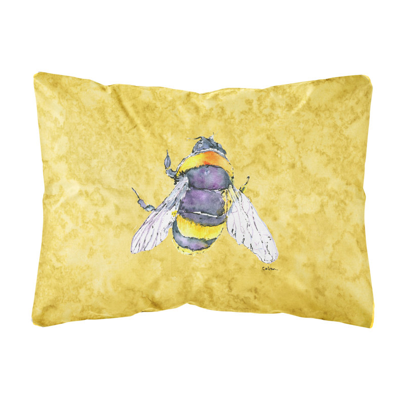 Bee Outdoor Reversible Throw Pillow
