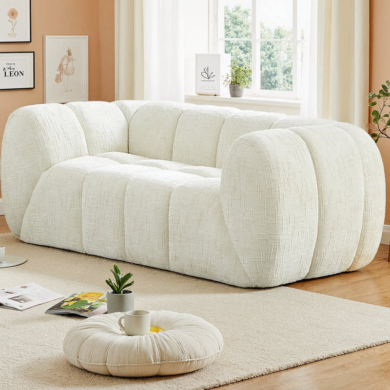 Canapé en nuage matelassé Chenille Pure Foam, Beige