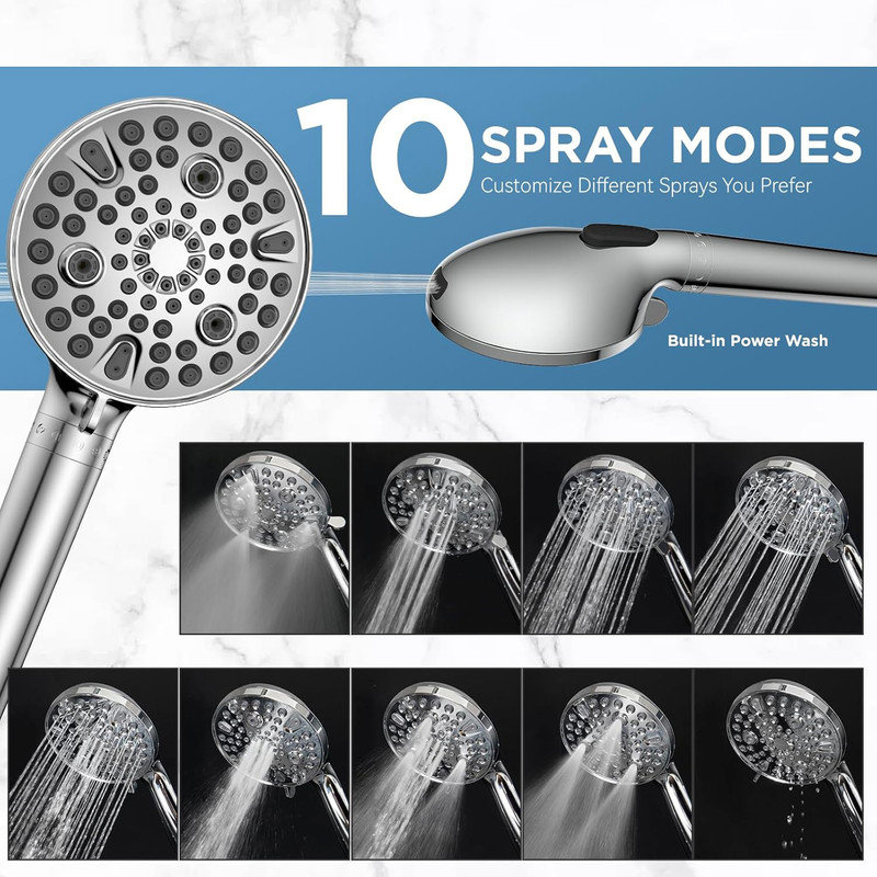 8'' Chrome Dual Filtered Rain Shower Head Combo with Handheld