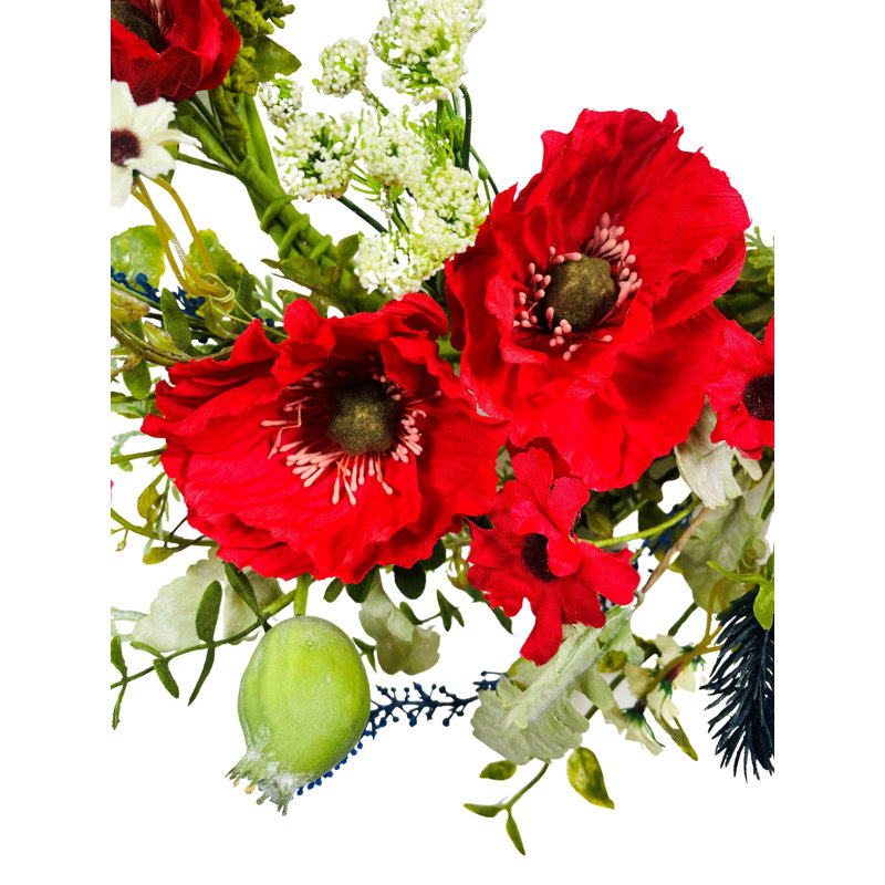 Couronne 24 po Poppy Salvia Daisy