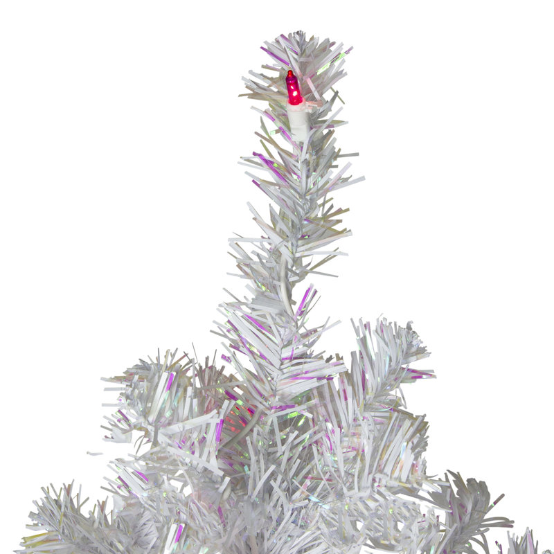 Arbre de Noël artificiel pin illuminé blanc 4 pi avec lumières roses