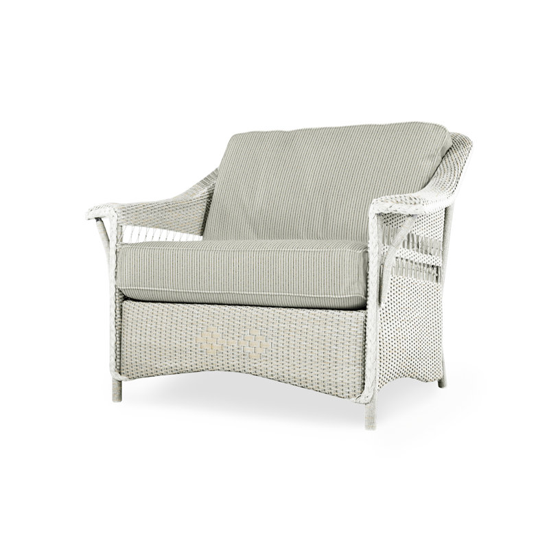 Nantucket Outdoor Lounge Chair, Serene Ocean, Antique White