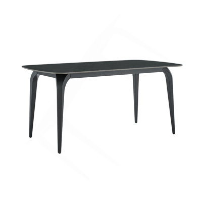 Modern Rectangular Dining Table, Premium Sintered Stone Tabletop With Sturdy Metal Base, Heat-Resistant & Scratch-Resistant Kitchen And Dining Room Table(Black  Only Base, 1 Table)