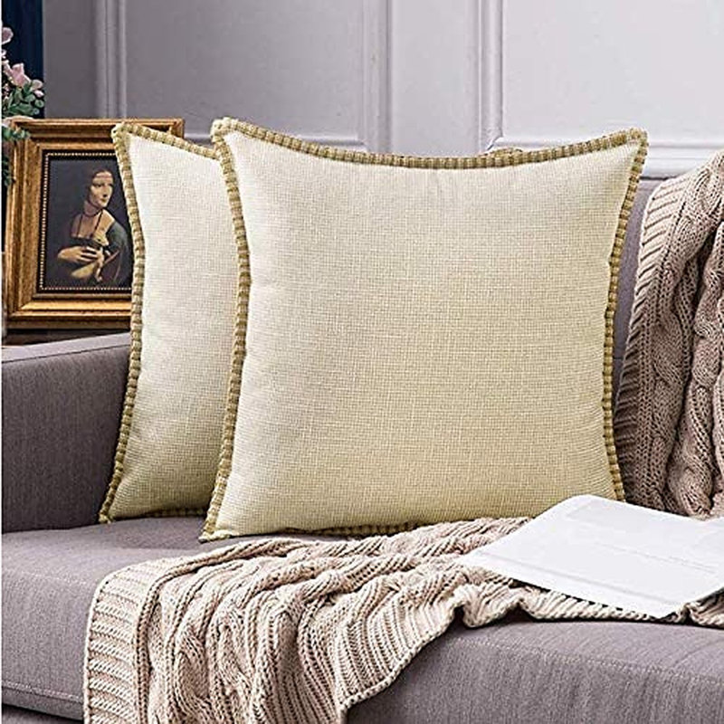 Housse de coussin carrée, Beige, 20 po x 20 po
