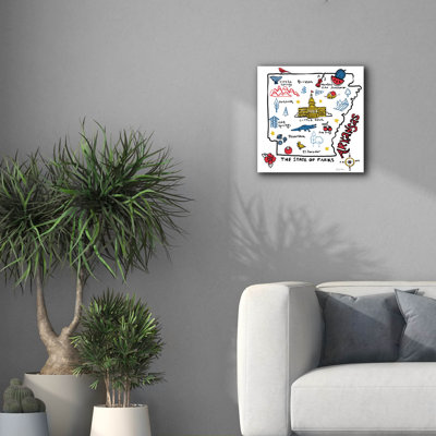 Epic Graffiti 'Arkansas'  by Farida Zaman Canvas Wall Art