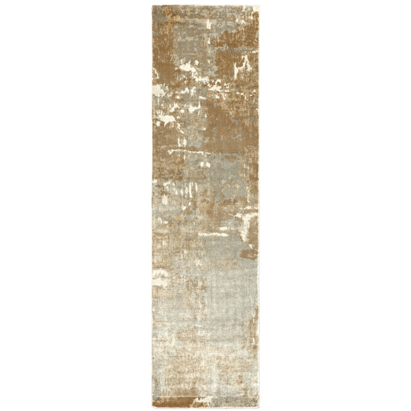 Kirkpatrick Viscose Abstract Indoor Rug, Runner 2'6" x 10'