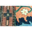 Hand-Knotted High-Quality Rust and Green Area Rug