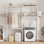 Rangement pour salle de lavage et rangement, étagère de rangement à 5 niveaux en bois avec laveuse et sécheuse
