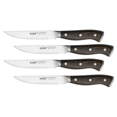 JoyJolt 4 Piece Pakka Wood Steak Knife Set