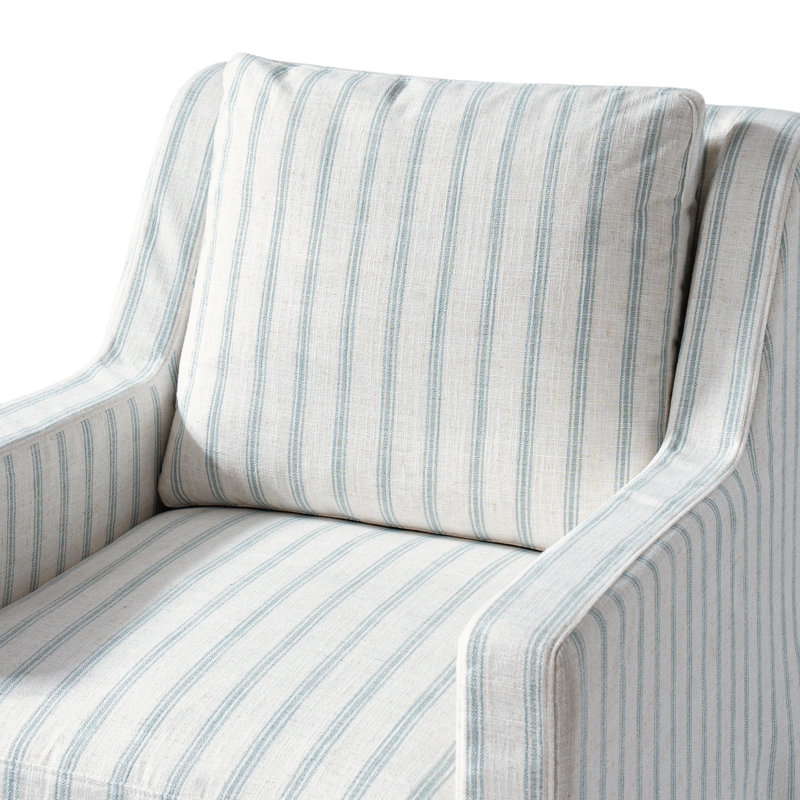 Chaise berçante pivotante en duvet et mélange de coussins 30 po Lucie, Bleu
