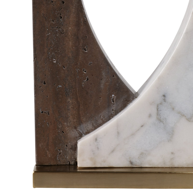 Lampe ajourée en marbre 22 tons 17 "2 tons, blanc / beige