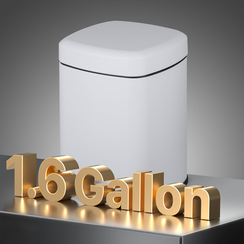 White Galvanized 1.6 Gallon Step Trash Can with Pedal
