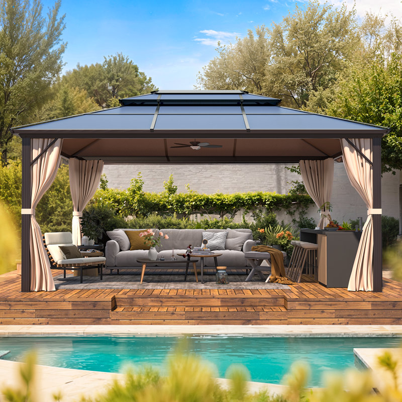 Pavillon de jardin en aluminium l 16 pi. X P 12 pi. 