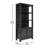 Modern Farmhouse Wooden Bookcase and Storage Cabinet with Tempered Glass Doors and 3 Upper Shelves-171830860