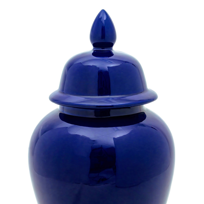 Timeless Chinese Temple Jar, Navy Blue, 18"